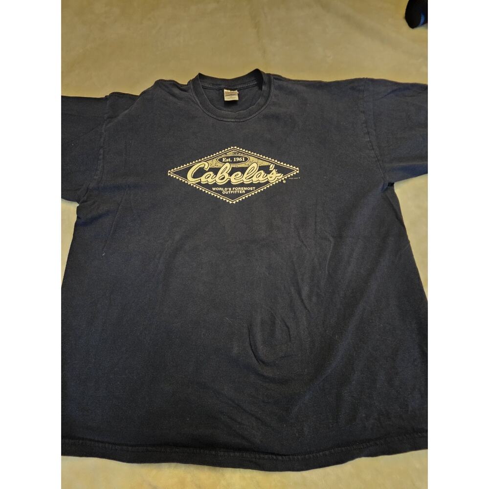 Cabelas Men's 2XL Gildan Black Short Sleeve T-Shirt